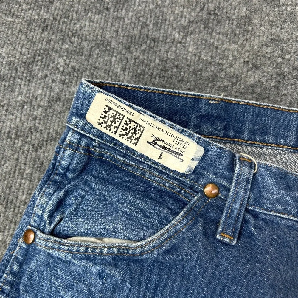 Wrangler Western Jeans Men's Blue Denim Pockets Classic Straight Zip Fly - 32X28